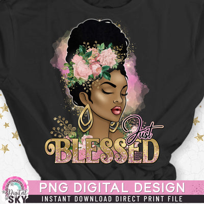 Just Blessed Rose Gold PNG Print File for Sublimation or Print