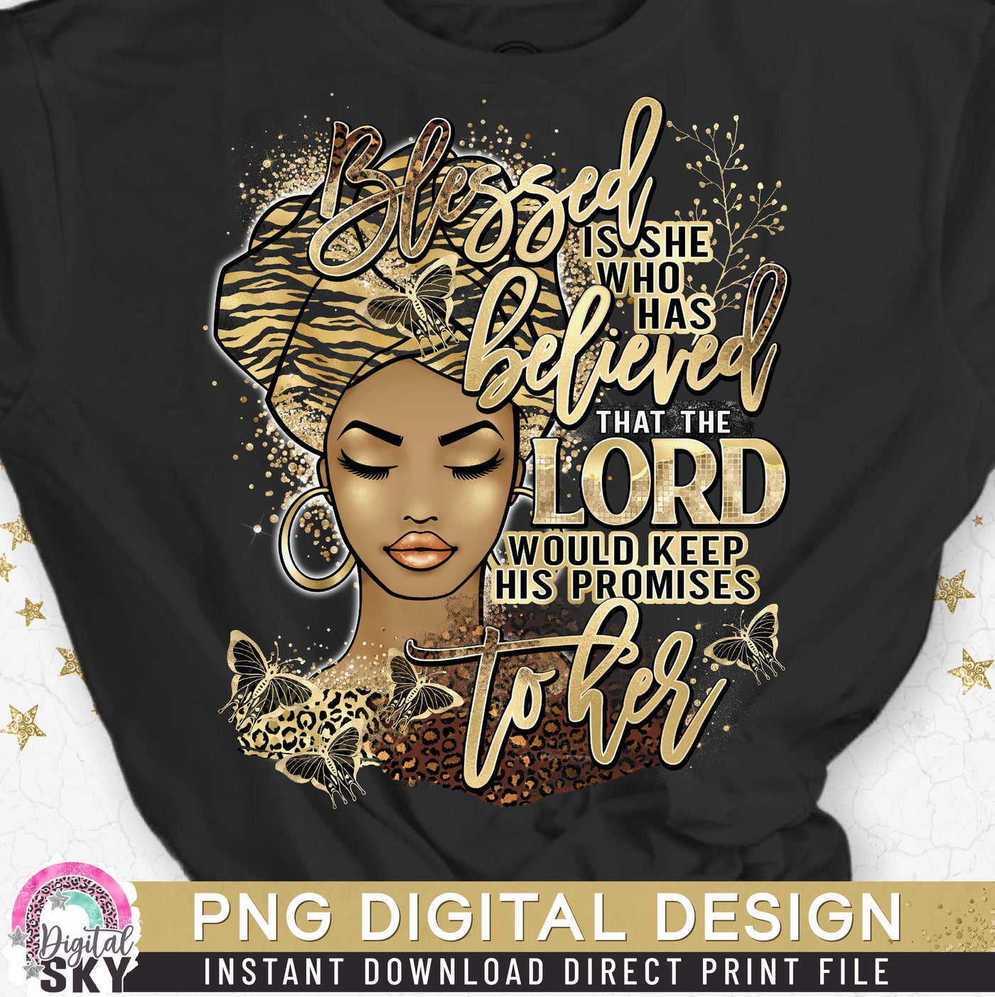 Blessed is She who Believed PNG File for Sublimation or Print