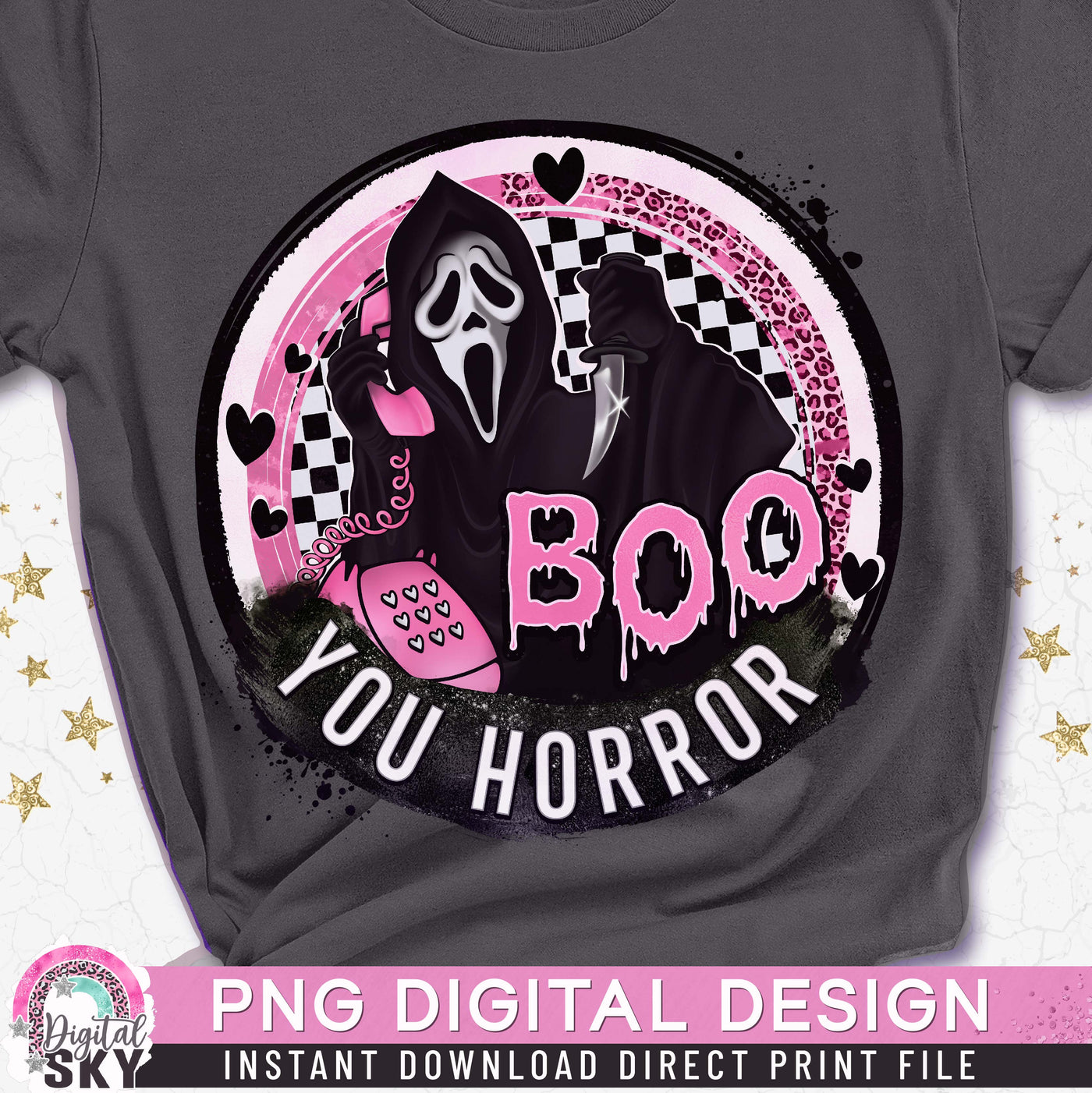 Boo You Horror PNG Ghost Face Halloween Sublimation Print