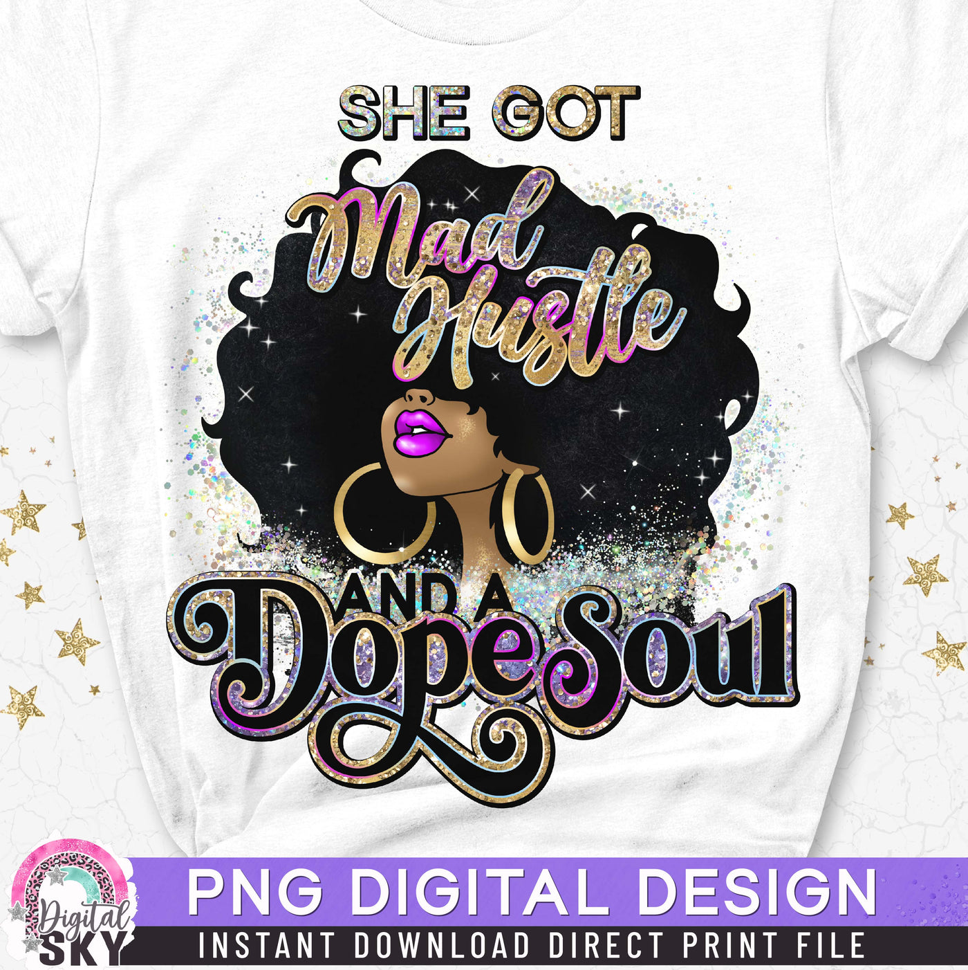 Mad Hustle Dope Soul Purple PNG Print File for Sublimation or Print