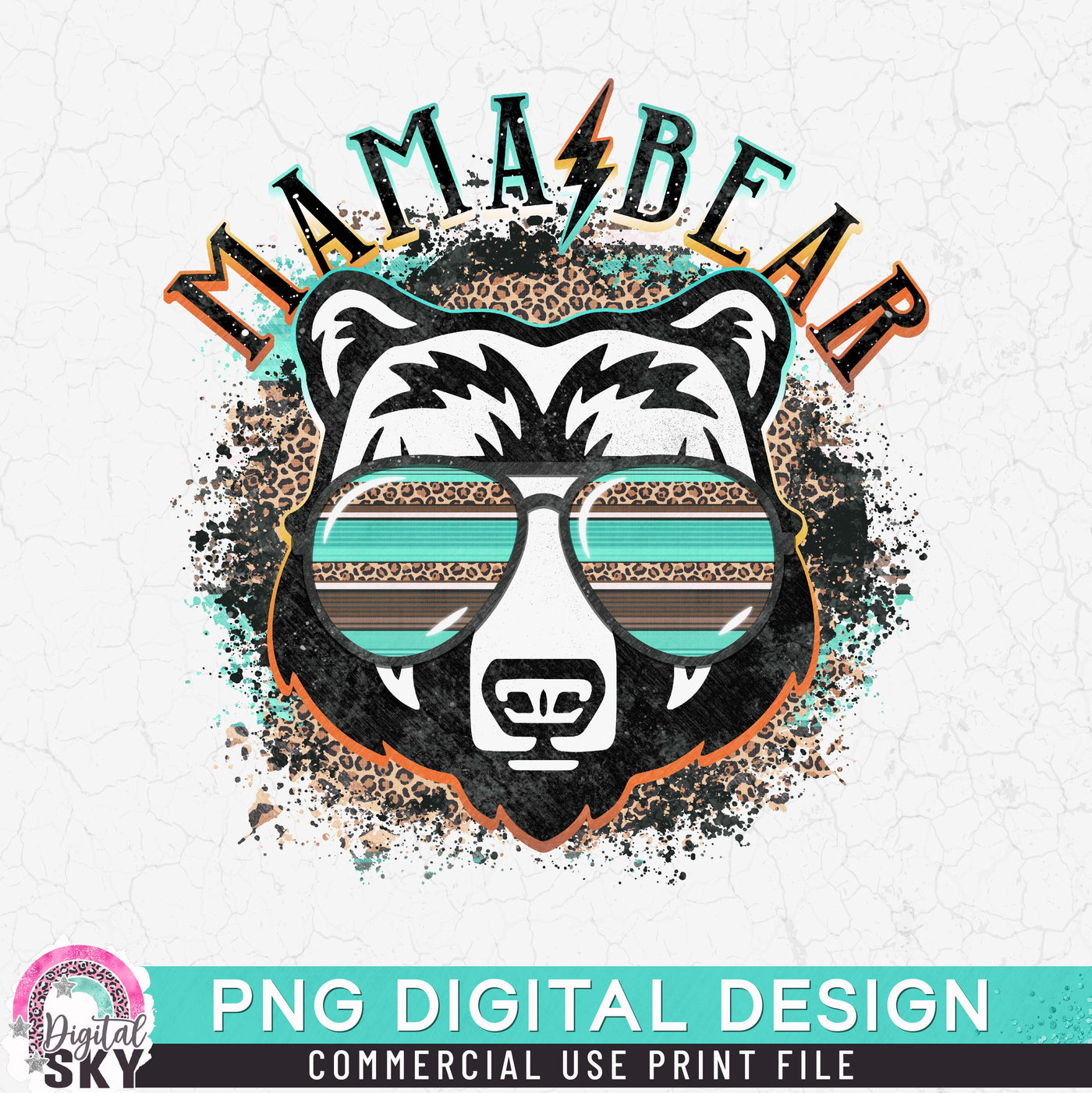 Mama Bear Sunglasses Patterns PNG Print File for Sublimation or Print