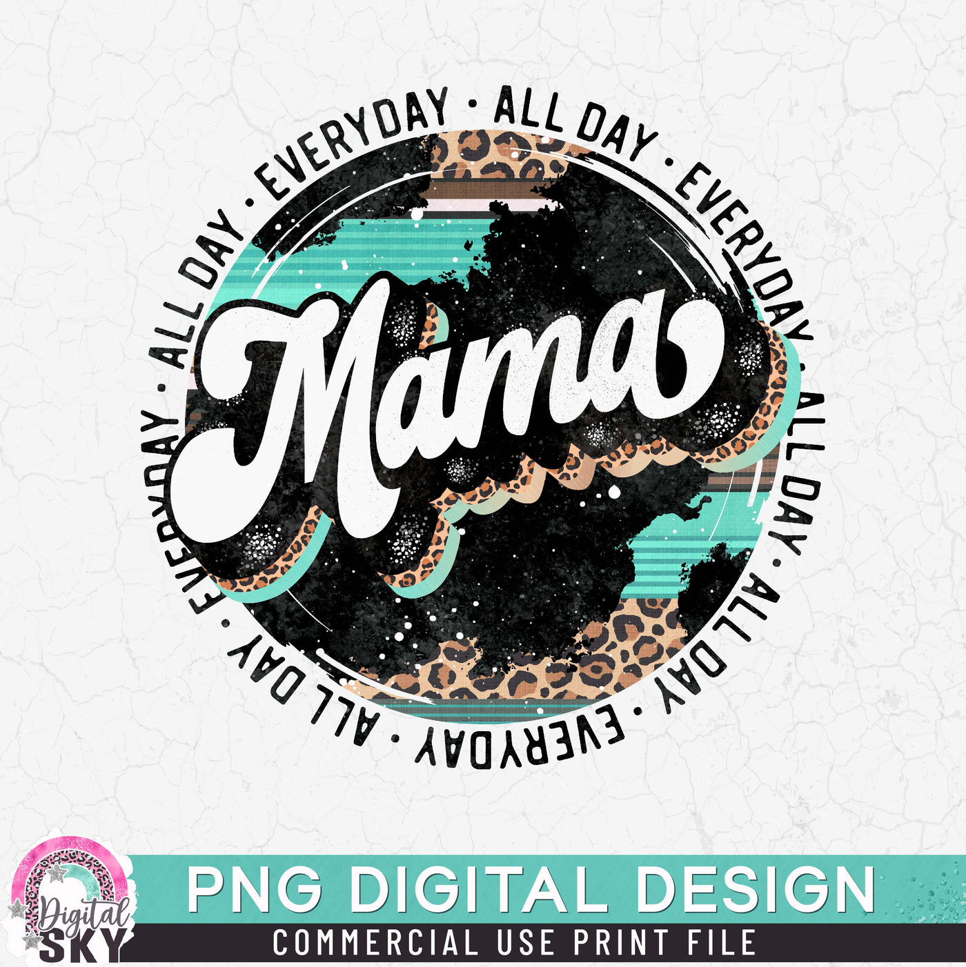 Mama Strong Blessed Patterns PNG Print File for Sublimation or Print