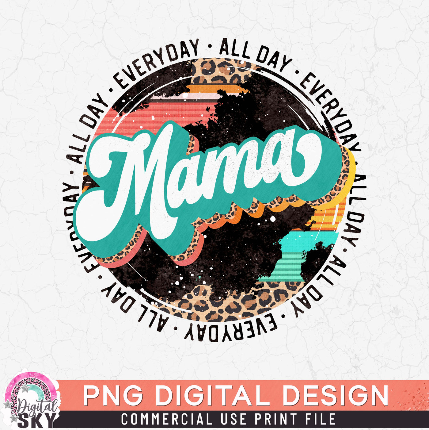 Mama Strong Blessed Patterns PNG Print File for Sublimation or Print