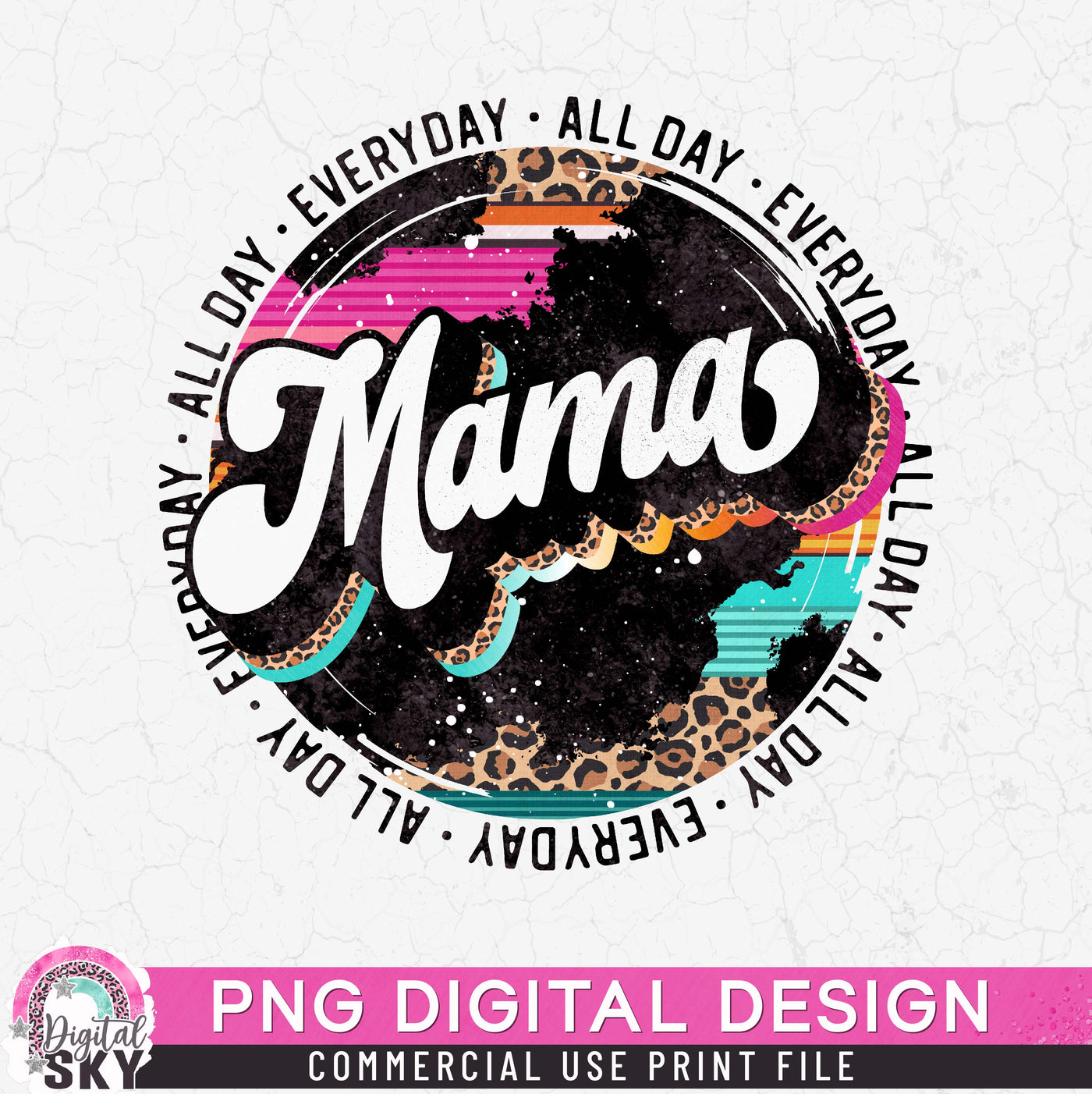 Mama Strong Blessed Patterns PNG Print File for Sublimation or Print