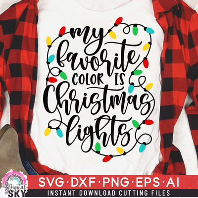 My Favorite Color Christmas Lights SVG DXF PNG EPS Cutting Files