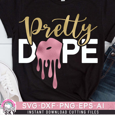 Pretty Dope Lips Drips SVG DXF PNG EPS Cutting Files